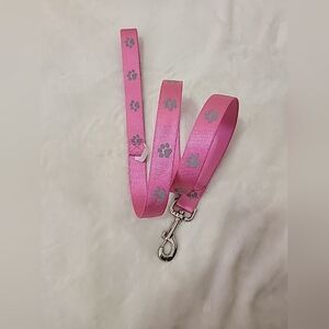 American Kennel Club Pink Dog Leash with Reflective paw prints 1"x4'